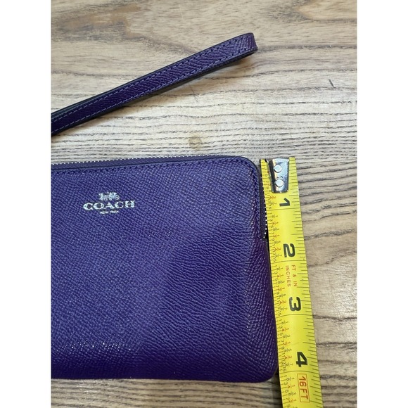 Coach Purple Grape Top Zip Wallet Bag Wristlet - Picture 6 of 6
